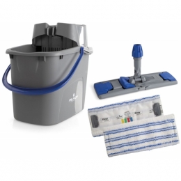 Kit Easy Wash Grey Bucket 15lt & Blue Handle
